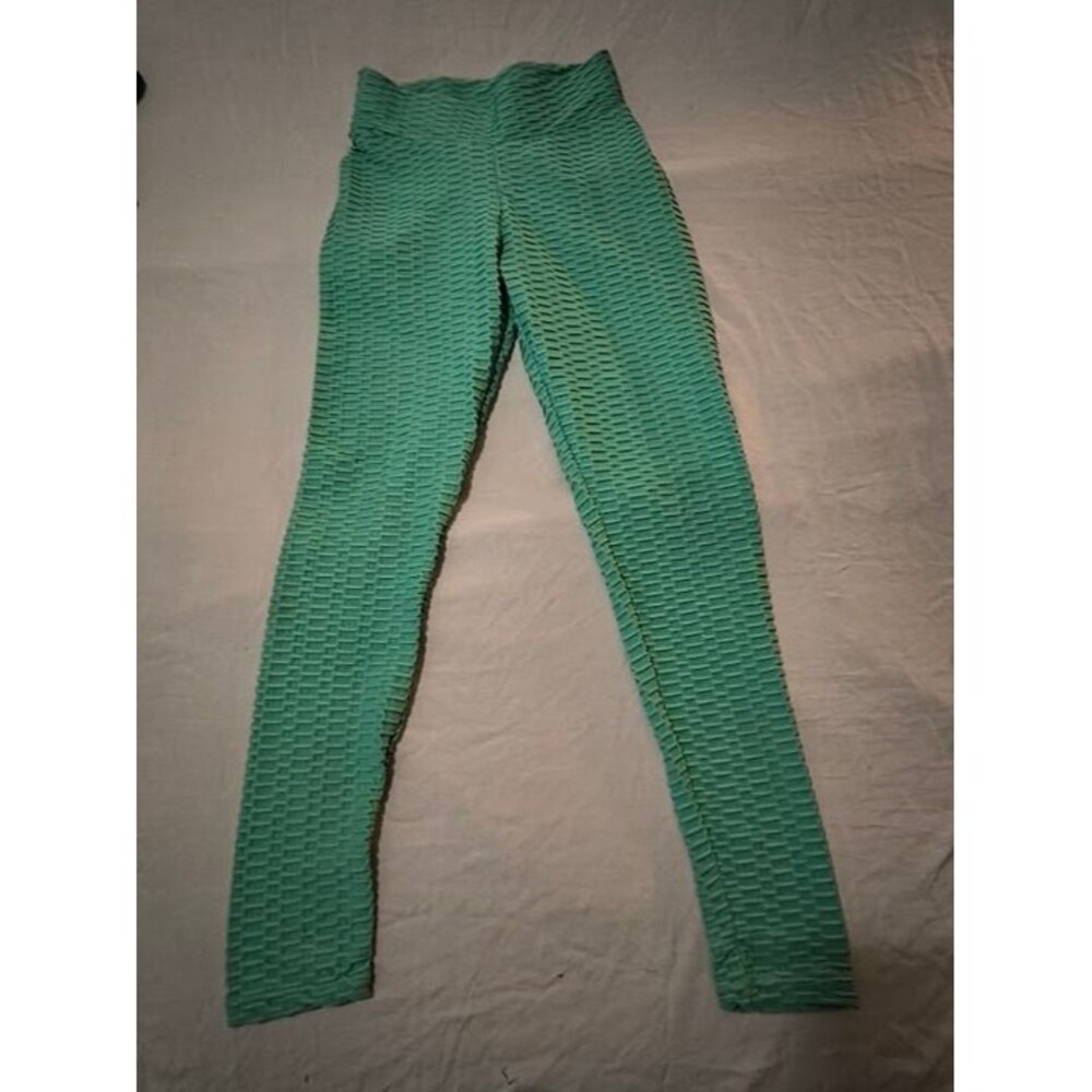 Women’s High Waist Textured Leggings GreenK